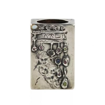 Silver Match Safe With The Image Of A Leshy In The Style Of Russian Art Nouveau