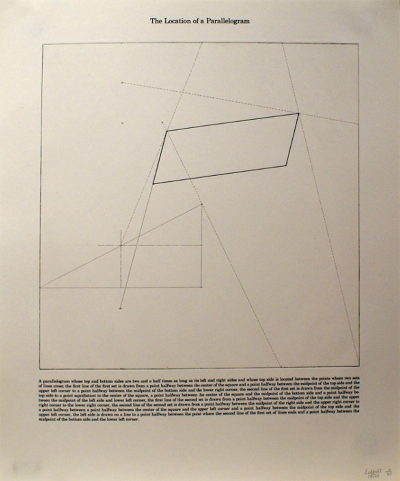 Sol LeWitt The Location of a Parallelogram 1975