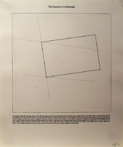 Sol LeWitt The Location of a Rectangle 1975