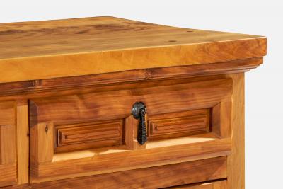 Spanish Designer Cabinet with Iron and Cypress Wood Spain 1970s