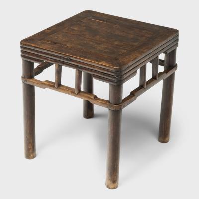 Stacked Stretcher Walnut Stool