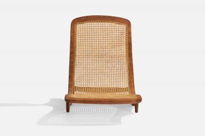Steve Rieman Rocking Chaise Longue with Teak and Rattan USA 1976