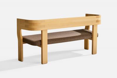 Stig Lonngren Bench with Birch and Fabric Sweden 1960s