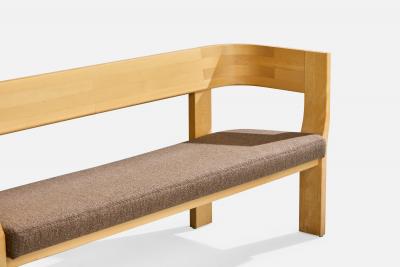 Stig Lonngren Bench with Birch and Fabric Sweden 1960s