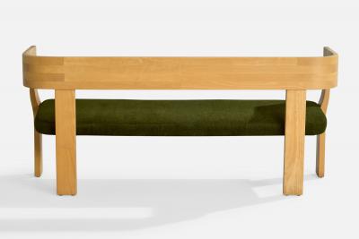 Stig Lonngren Bench with Birch and Velvet Sweden 1960s