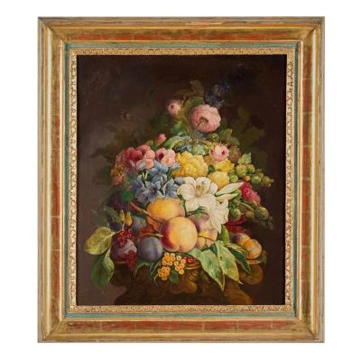 Still Life With A Bouquet Of Flowers Rose J Leigh 1844 1920 Ireland