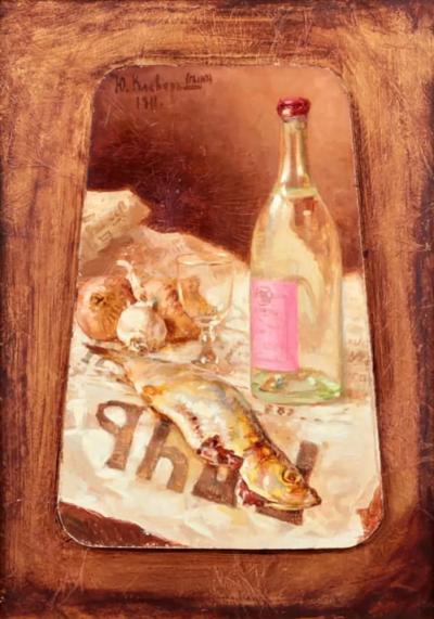 Still Life With Fish Julius Von Klever The Younger Russia 1911