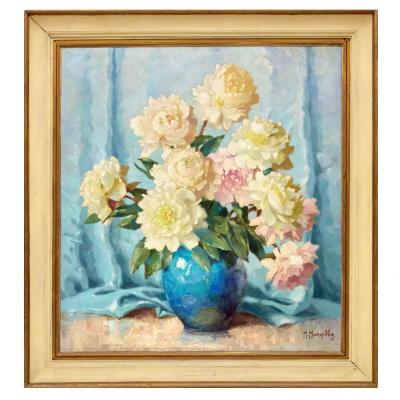 Still Life With Peonies Maximilian Maksolly Estonia 1930s
