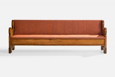 Swedish Designer Bench with Pine and Fabric Sweden 1940s