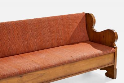 Swedish Designer Bench with Pine and Fabric Sweden 1940s