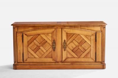 Swedish Designer Cabinet with Oak and Brass Sweden 1930s