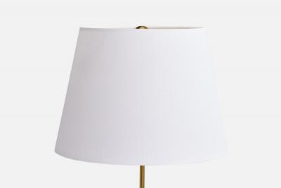 Swedish Designer Floor Lamp with Brass and Fabric Sweden 1940s