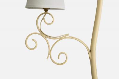 Swedish Designer Floor Lamp with Iron and Fabric Sweden 1940s