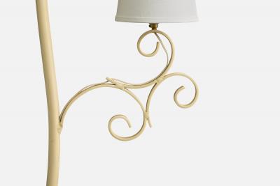 Swedish Designer Floor Lamp with Iron and Fabric Sweden 1940s