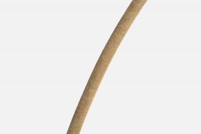 Swedish Designer Floor Lamp with Wood Cord and Fabric Sweden 1930s