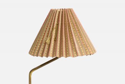 Swedish Designer Floor Lamps with Brass and Fabric Sweden 1950s