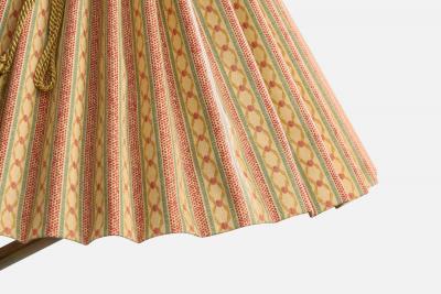 Swedish Designer Floor Lamps with Brass and Fabric Sweden 1950s
