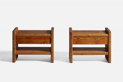 Swedish Designer Nightstands in Pine Sweden 1970s