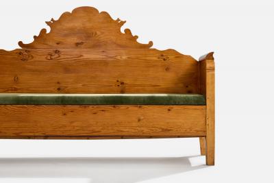 Swedish Designer Sofa with Pine and Velvet Sweden 1900s