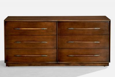 T H Robsjohn Gibbings Dresser with Walnut and Brass USA 1950s