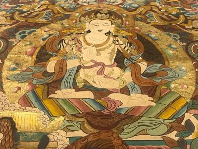 Thanka Artwork Hand Made in Nepal Rug 3 x 3 x 4 x 4 