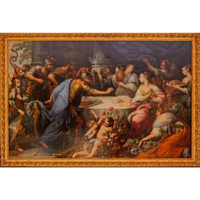 The Gift Of Cleopatra To Caesar Italian School Bologna Late 17th Century