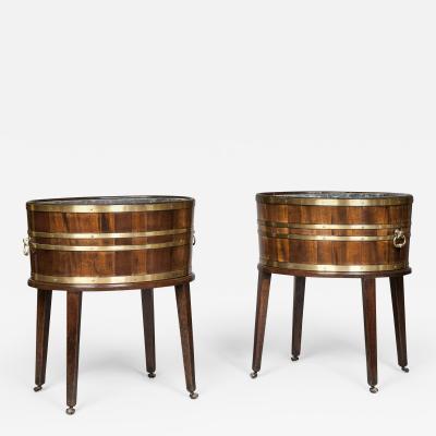 Thomas Chippendale Antique English Rare Pair of Georgian Period Oval Wine Coolers Jardinieres