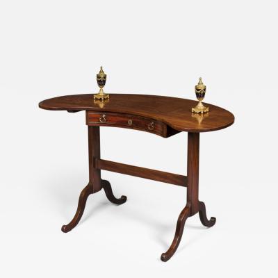 Thomas Chippendale Antique Georgian Period Chippendale Fashion Kidney Writing Table Desk