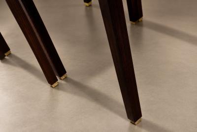 Three Rosewood Nesting Tables with Removable Tray Brass Sabots Brazil 1960s