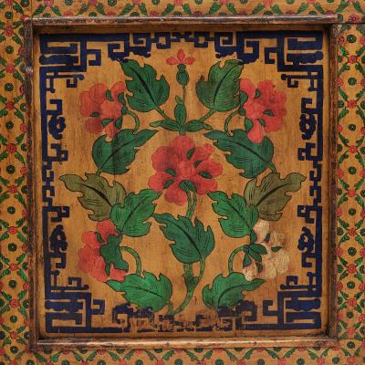 Tibetan Red Gold Blossom Cabinet