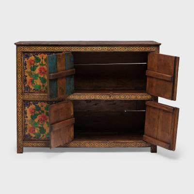 Tibetan Red Gold Blossom Cabinet