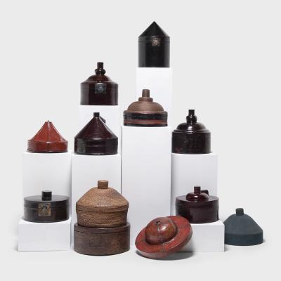 Tibetan Red Lacquer Cymbal Case Lid