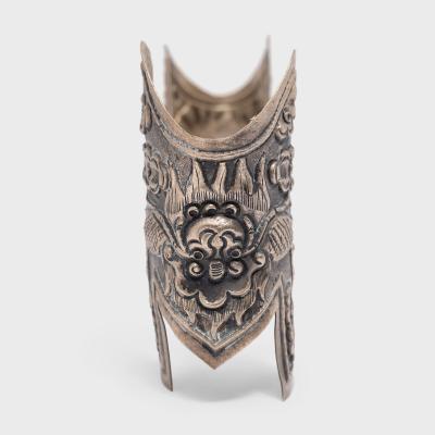 Tibetan Repouss Silver Fitting with Dragons
