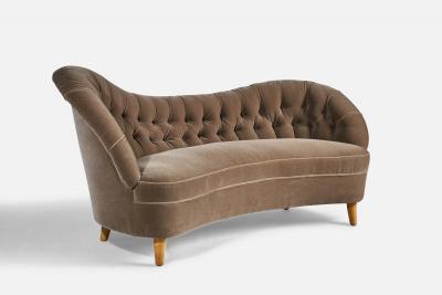 Tor Wolfenstein Tor Wolfenstein Sofa with Mohair and Wood Sweden 1940s