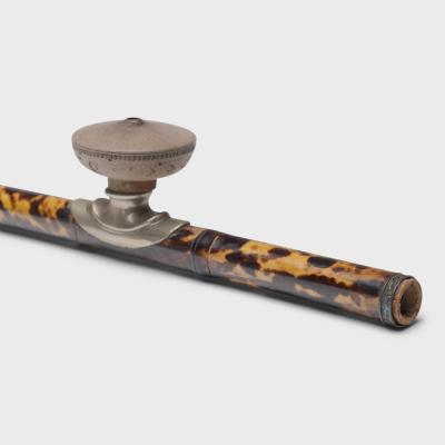 Tortoiseshell Opium Pipe with Stamped Bowl