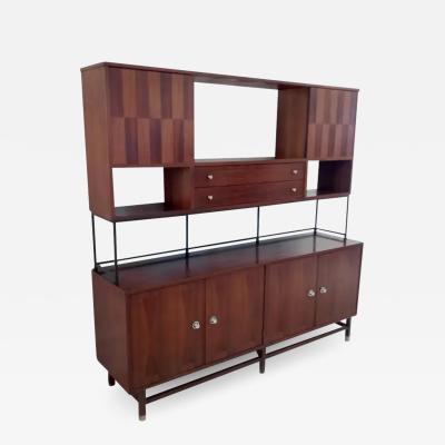 True Mid Century Classic Inlaid Rosewood Walnut Credenza Cabinet by Stanley USA