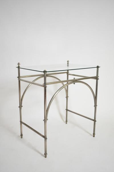 Tubular chrome iron and glass table 1920s 