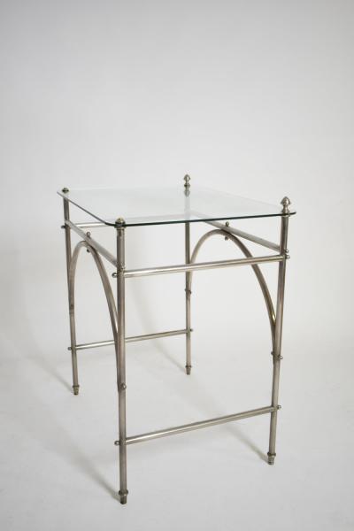 Tubular chrome iron and glass table 1920s 