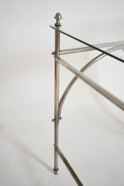 Tubular chrome iron and glass table 1920s 