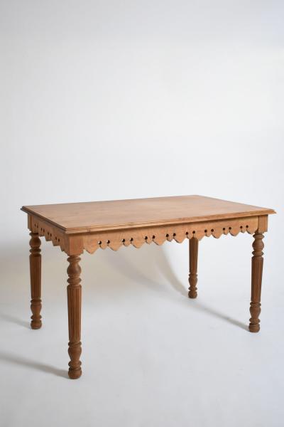 Turned oak rustic console table XIXth c 