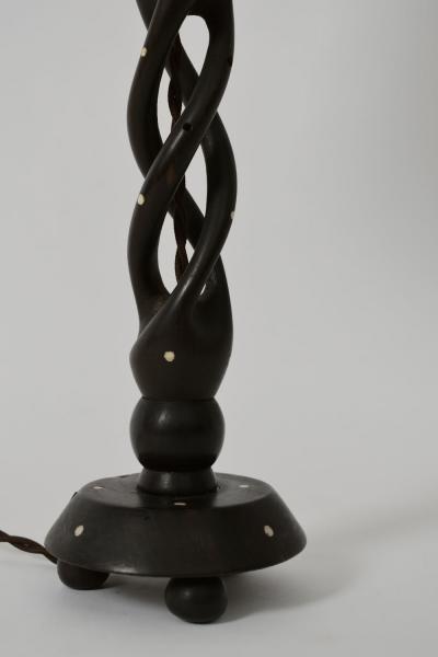 Turned wood twist lamp 1960s 