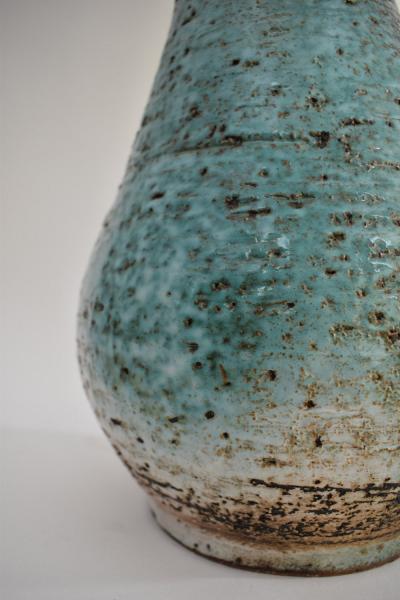 Turquoise and white lamp France 1960s 