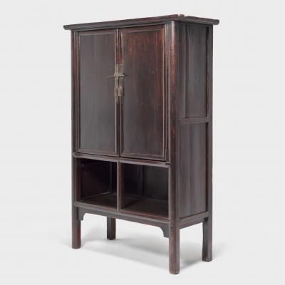 Two Door Tapered Cabinet with Open Shelves