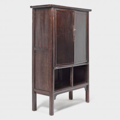 Two Door Tapered Cabinet with Open Shelves