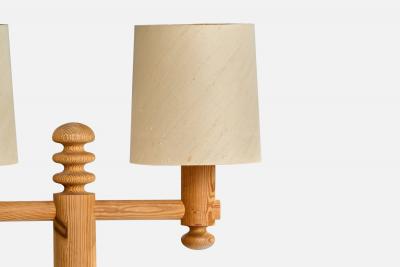 Uno Osten Kristiansson Uno Kristiansson Floor Lamp with Pine and Paper Sweden 1970s