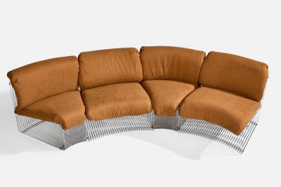 Verner Panton Verner Panton Sectional Sofa with Metal and Fabric Denmark 1970s