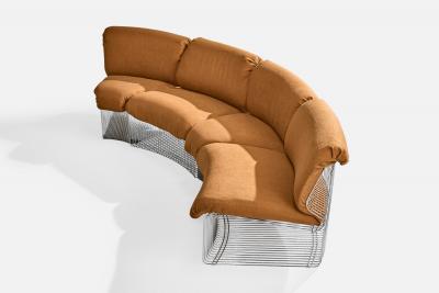 Verner Panton Verner Panton Sectional Sofa with Metal and Fabric Denmark 1970s