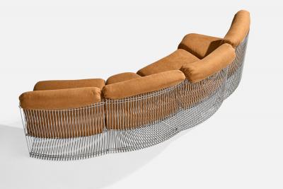 Verner Panton Verner Panton Sectional Sofa with Metal and Fabric Denmark 1970s