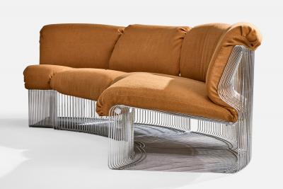 Verner Panton Verner Panton Sectional Sofa with Metal and Fabric Denmark 1970s