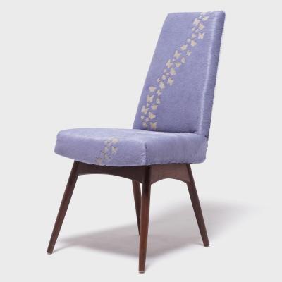 Vintage Pearsall Chair with Laser Cut Butterflies on Hide